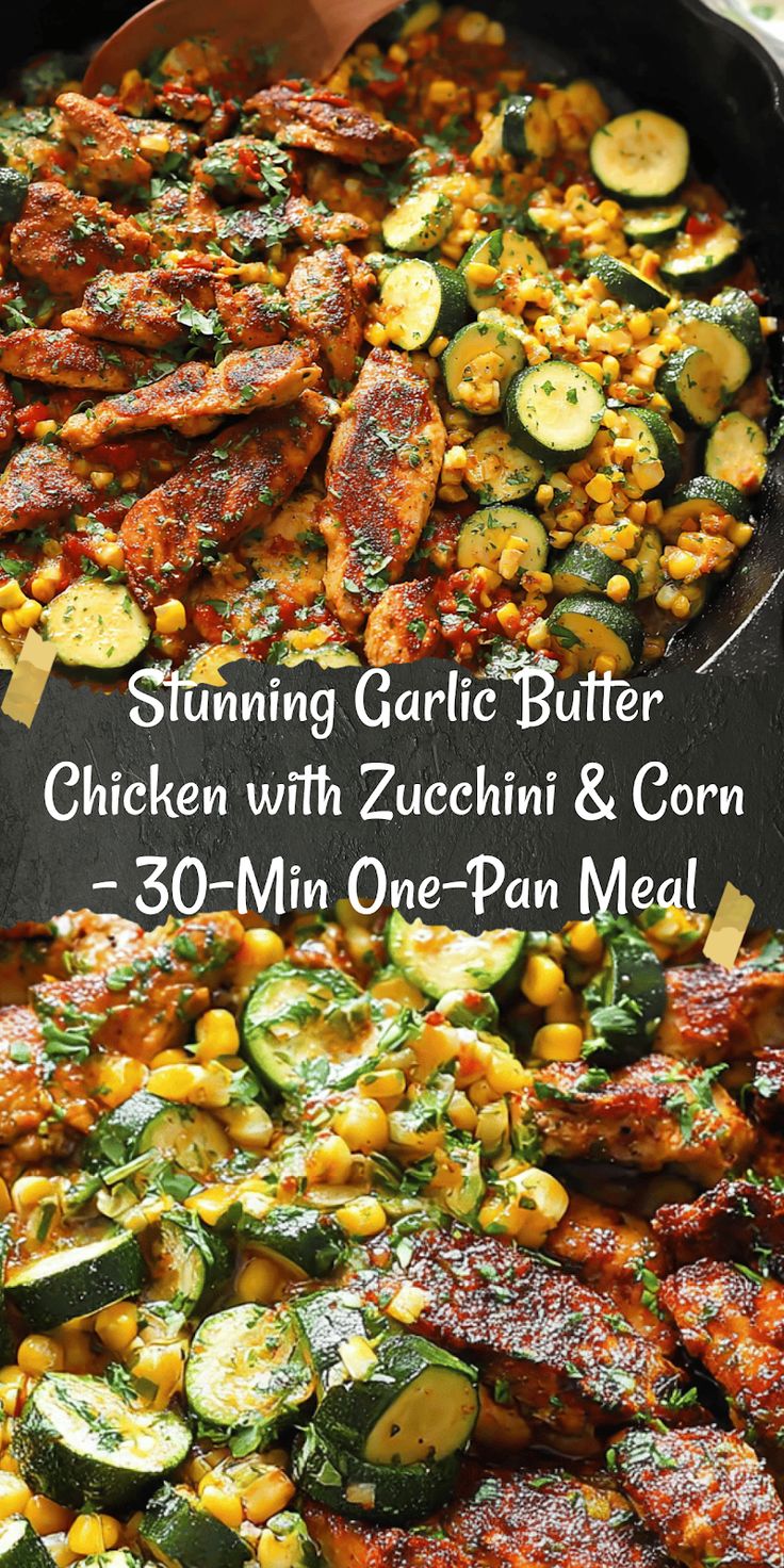 One-Pan Chicken & Veggie Skillet with Onion, Zucchini, Corn
